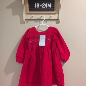 JoJo Maman Bebe Red Smocked Dress
